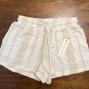 Ocean Drive Cream Shorts with Drawstring